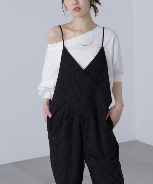 FREE'S MART（フリーズマート）の「[ M F M ]大柄レースオールインワン（つなぎ/オールインワン・レディース・ホワイト/ブラック・MEDIUM/SMALL）」の8枚目の写真