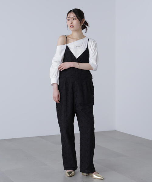 FREE'S MART（フリーズマート）の「[ M F M ]大柄レースオールインワン（つなぎ/オールインワン・レディース・ホワイト/ブラック・MEDIUM/SMALL）」の11枚目の写真