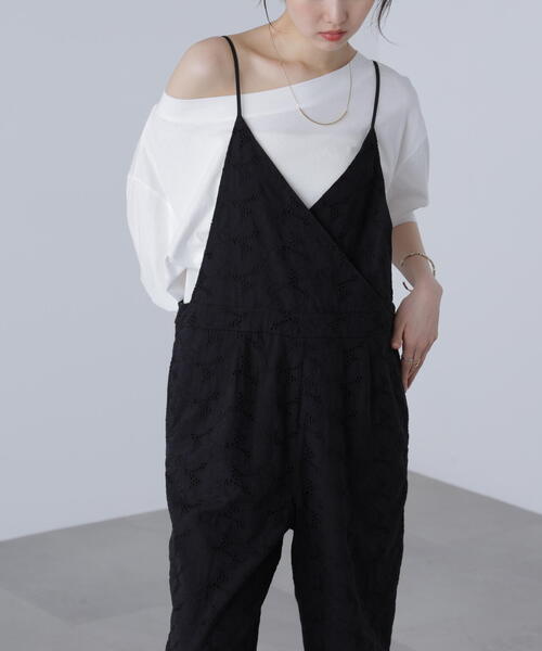 FREE'S MART（フリーズマート）の「[ M F M ]大柄レースオールインワン（つなぎ/オールインワン・レディース・ホワイト/ブラック・MEDIUM/SMALL）」の12枚目の写真