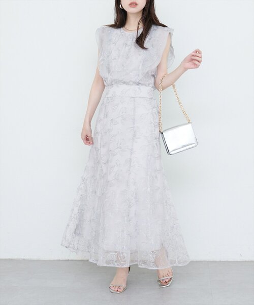 natural couture(ナチュラルクチュール)の「刺繍レースシアースカート(スカート・レディース・サックスブルー/アイボリー/ブラウン・FREE)」の12枚目の写真