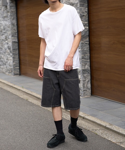 MAISON CLUB(メゾンクラブ)の「【MAISON CLUB】Double Knee Short Pants / デニムダブルニーショートパンツ ショーツ(デニムパンツ・メンズ・グレー/サックスブルー/ブラック/ネイビー・L/M)」の11枚目の写真