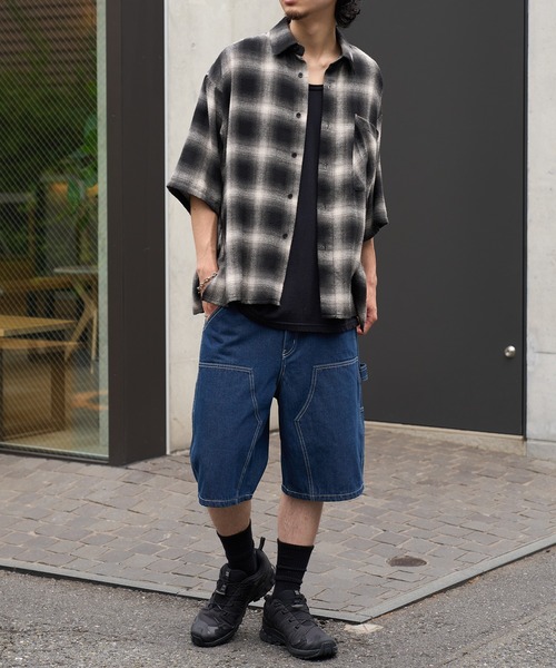 MAISON CLUB(メゾンクラブ)の「【MAISON CLUB】Double Knee Short Pants / デニムダブルニーショートパンツ ショーツ(デニムパンツ・メンズ・グレー/サックスブルー/ブラック/ネイビー・L/M)」の20枚目の写真