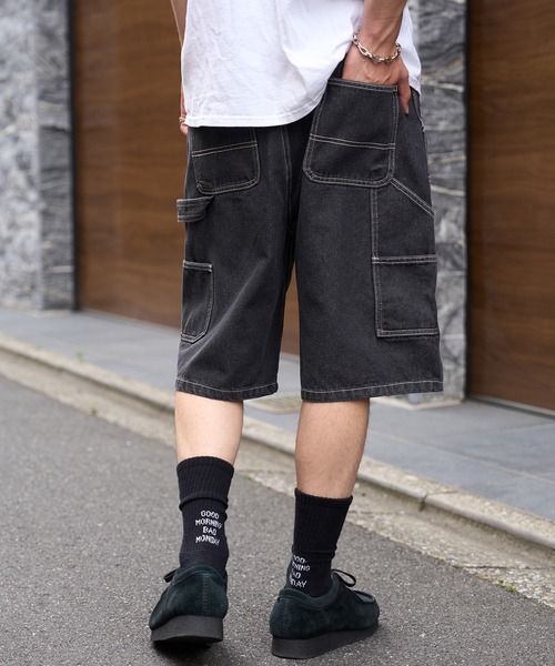 MAISON CLUB(メゾンクラブ)の「【MAISON CLUB】Double Knee Short Pants / デニムダブルニーショートパンツ ショーツ(デニムパンツ・メンズ・グレー/サックスブルー/ブラック/ネイビー・L/M)」の9枚目の写真