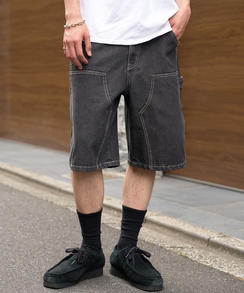 MAISON CLUB(メゾンクラブ)の「【MAISON CLUB】Double Knee Short Pants / デニムダブルニーショートパンツ ショーツ(デニムパンツ・メンズ・グレー/サックスブルー/ブラック/ネイビー・L/M)」の5枚目の写真