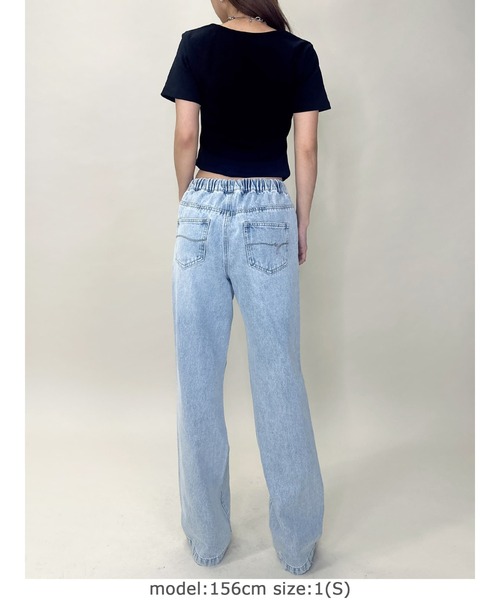 EGOIST（エゴイスト）の「ウェストゴム紐デニムパンツ（デニムパンツ・レディース・ブルー・S/M）」の6枚目の写真