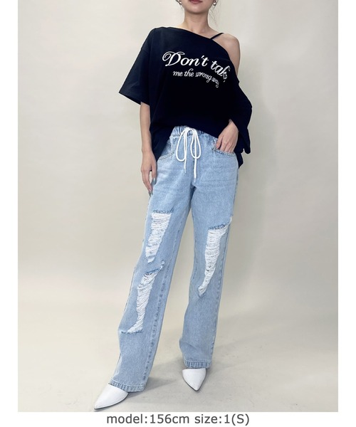 EGOIST（エゴイスト）の「ウェストゴム紐デニムパンツ（デニムパンツ・レディース・ブルー・S/M）」の8枚目の写真