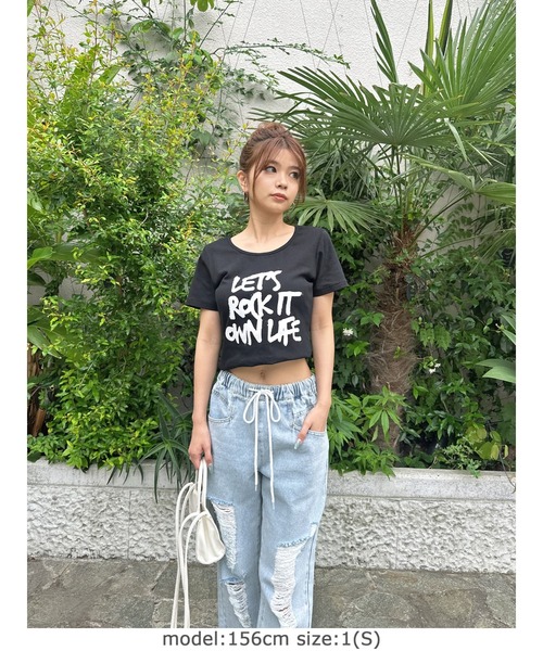 EGOIST（エゴイスト）の「ウェストゴム紐デニムパンツ（デニムパンツ・レディース・ブルー・S/M）」の2枚目の写真