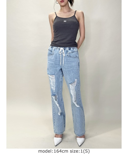 EGOIST（エゴイスト）の「ウェストゴム紐デニムパンツ（デニムパンツ・レディース・ブルー・S/M）」の13枚目の写真