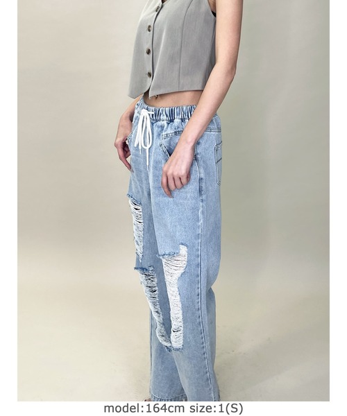 EGOIST（エゴイスト）の「ウェストゴム紐デニムパンツ（デニムパンツ・レディース・ブルー・S/M）」の17枚目の写真