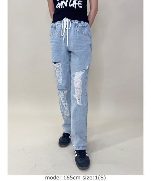 EGOIST（エゴイスト）の「ウェストゴム紐デニムパンツ（デニムパンツ・レディース・ブルー・S/M）」の19枚目の写真