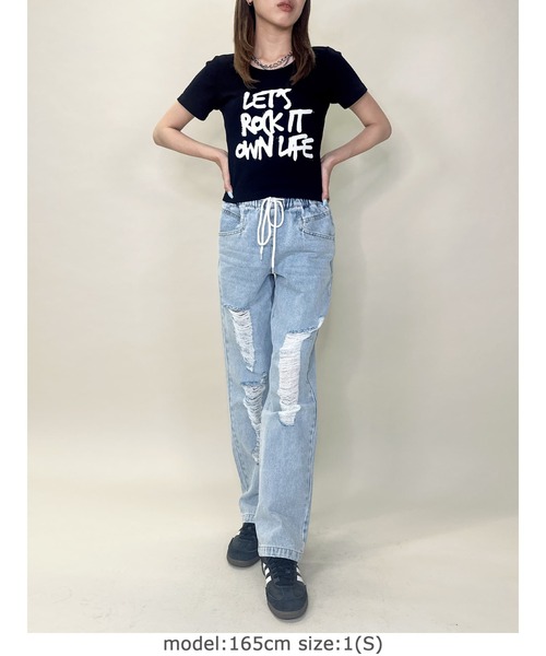 EGOIST（エゴイスト）の「ウェストゴム紐デニムパンツ（デニムパンツ・レディース・ブルー・S/M）」の21枚目の写真