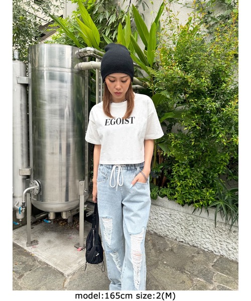 EGOIST（エゴイスト）の「ウェストゴム紐デニムパンツ（デニムパンツ・レディース・ブルー・S/M）」の4枚目の写真