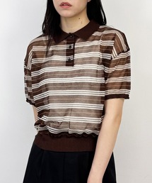 NICOLE CLUB（ニコル　クラブ）の「シアーポロニット（ポロシャツ）」