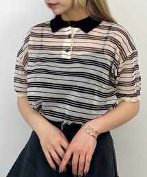 NICOLE CLUB（ニコル　クラブ）の「シアーポロニット（ポロシャツ）」