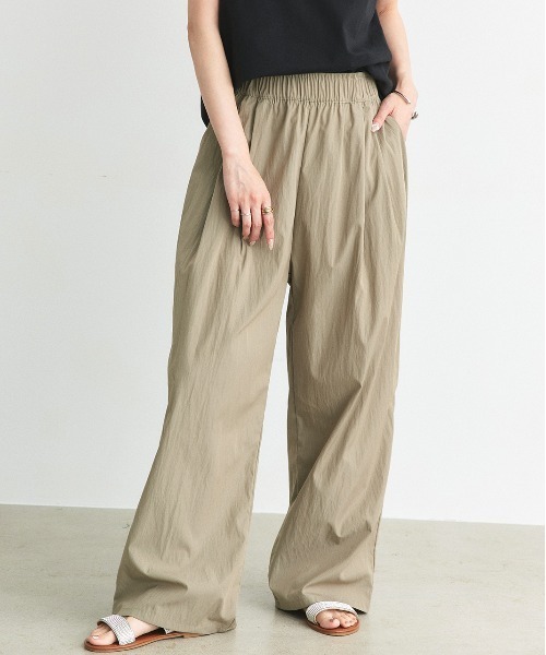 【タグ付き】luxe　ルーズオックスワッシャー イージーパンツ　ブラウン bottoms-02191 ソフトワッシャー ワイドイージーパンツ クリーム