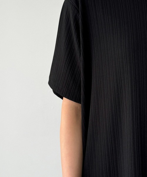 CANAL JEAN（キャナルジーン）の「El mar　ランダムテレコハーフスリーブワンピース（ワンピース・レディース・ブラック・ONE SIZE）」の3枚目の写真