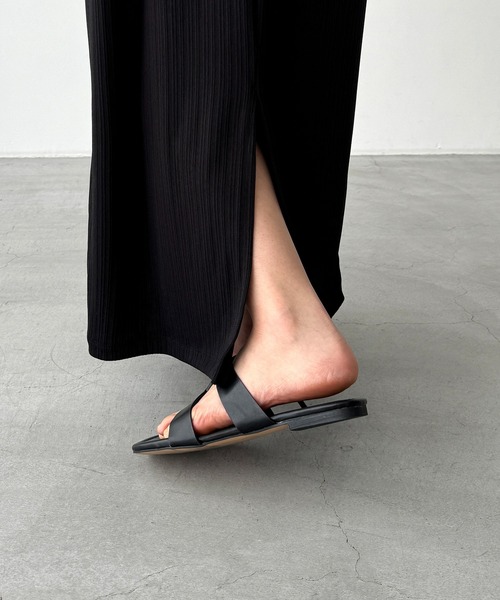 CANAL JEAN（キャナルジーン）の「El mar　ランダムテレコハーフスリーブワンピース（ワンピース・レディース・ブラック・ONE SIZE）」の2枚目の写真