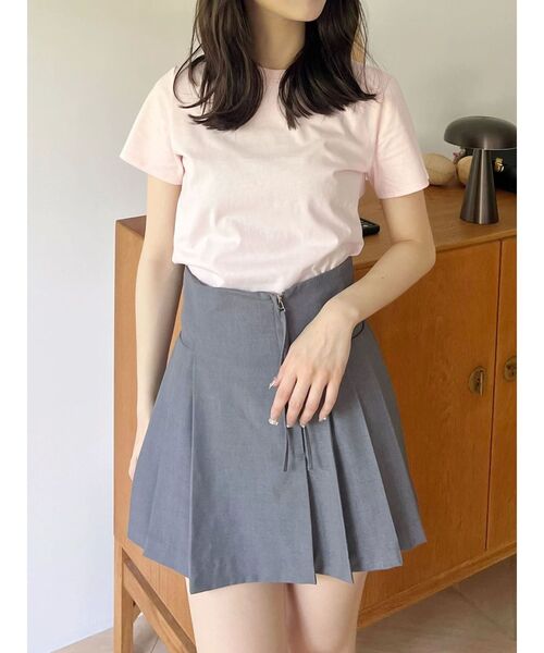 MERCURYDUO（マーキュリーデュオ）の「シンプルコンパクトTシャツ（Tシャツ/カットソー・レディース・ベビーピンク/ブラック/オフホワイト/ブラウン・FREE）」の13枚目の写真