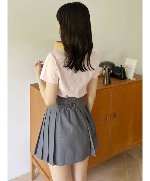 MERCURYDUO（マーキュリーデュオ）の「シンプルコンパクトTシャツ（Tシャツ/カットソー・レディース・ベビーピンク/ブラック/オフホワイト/ブラウン・FREE）」の14枚目の写真