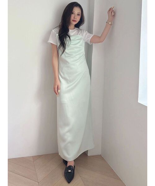 MERCURYDUO（マーキュリーデュオ）の「シンプルコンパクトTシャツ（Tシャツ/カットソー・レディース・ベビーピンク/ブラック/オフホワイト/ブラウン・FREE）」の15枚目の写真