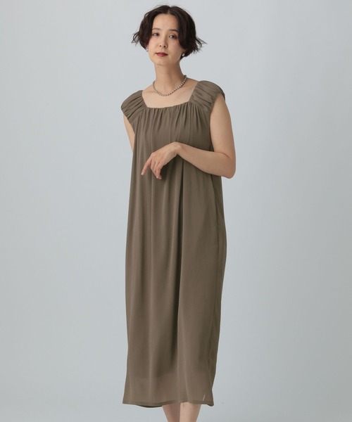 LEPSIM（レプシィム）の「バルーンショルダージャンパースカート　497442（ジャンパースカート・レディース・グレイッシュベージュ/ブラウン/ブラック・FREE）」の15枚目の写真