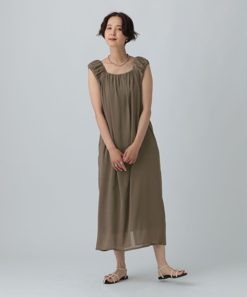 LEPSIM（レプシィム）の「バルーンショルダージャンパースカート　497442（ジャンパースカート・レディース・グレイッシュベージュ/ブラウン/ブラック・FREE）」の14枚目の写真