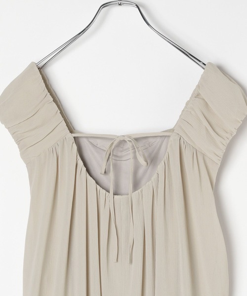 LEPSIM（レプシィム）の「バルーンショルダージャンパースカート　497442（ジャンパースカート・レディース・グレイッシュベージュ/ブラウン/ブラック・FREE）」の7枚目の写真