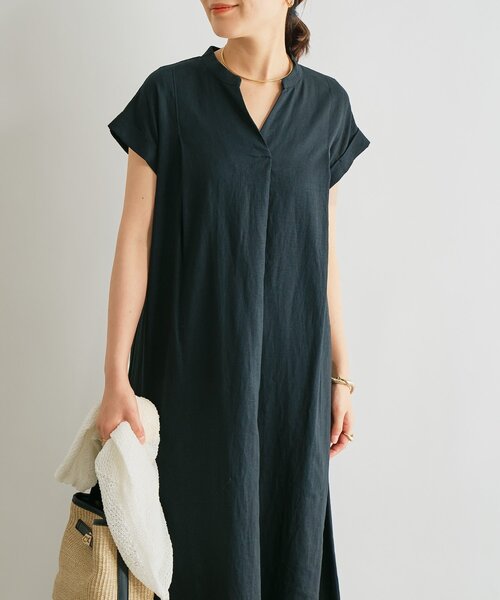 un dix cors(アンディコール)の「《1枚で涼しく》レーヨン麻ポプリンワンピース(ワンピース・レディース・ブラック/ブラウン/イエロー・FREE)」の22枚目の写真