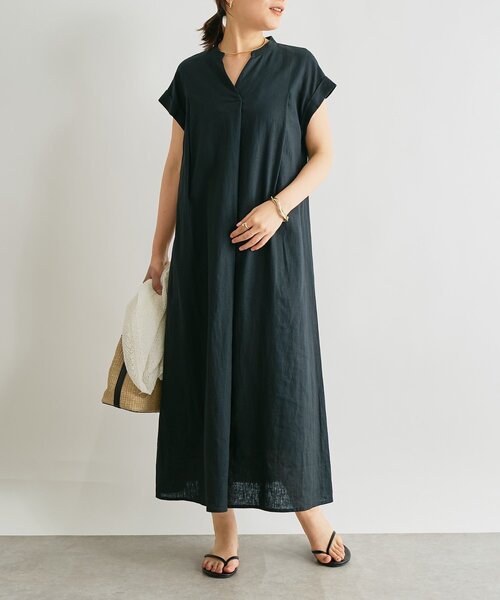 un dix cors(アンディコール)の「《1枚で涼しく》レーヨン麻ポプリンワンピース(ワンピース・レディース・ブラック/ブラウン/イエロー・FREE)」の19枚目の写真