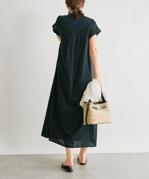 un dix cors(アンディコール)の「《1枚で涼しく》レーヨン麻ポプリンワンピース(ワンピース・レディース・ブラック/ブラウン/イエロー・FREE)」の16枚目の写真