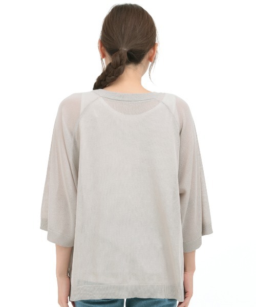 チチカカ(チチカカ)の「シアーニットインナー付プルオーバー(Tシャツ/カットソー・レディース・グレー/レンガ/ネイビー・FREE)」の12枚目の写真