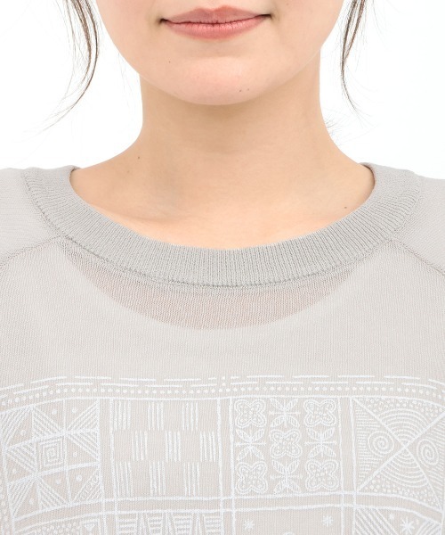 チチカカ(チチカカ)の「シアーニットインナー付プルオーバー(Tシャツ/カットソー・レディース・グレー/レンガ/ネイビー・FREE)」の13枚目の写真