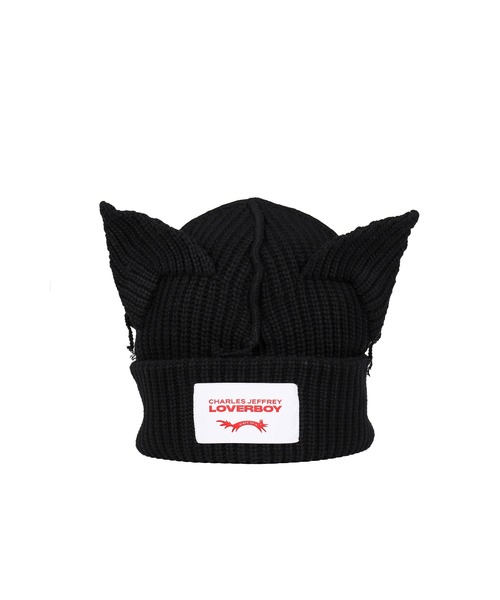Charles Jeffrey Loverboy(チャールズジェフリーラバーボーイ)の「SUPERSIZED CHUNKY EARS BEANIE(ニットキャップ/ビーニー・レディース・ブラック・OS)」の2枚目の写真