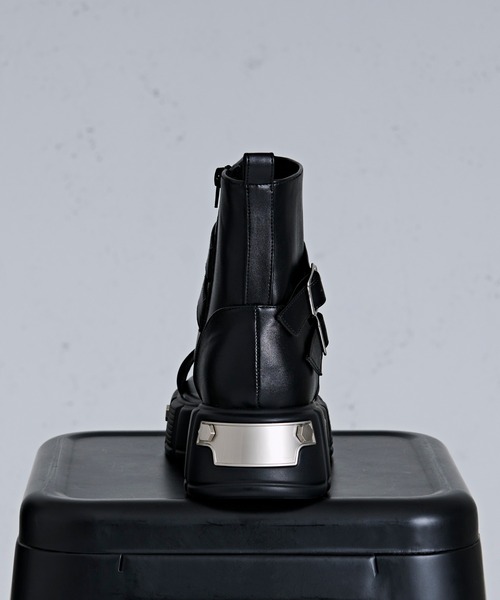 Ellno Loset（エルノロゼット）の「メタルプレートブーツサンダル（サンダル・メンズ・ブラック・X-LARGE/LARGE/MEDIUM/SMALL/X-SMALL）」の7枚目の写真