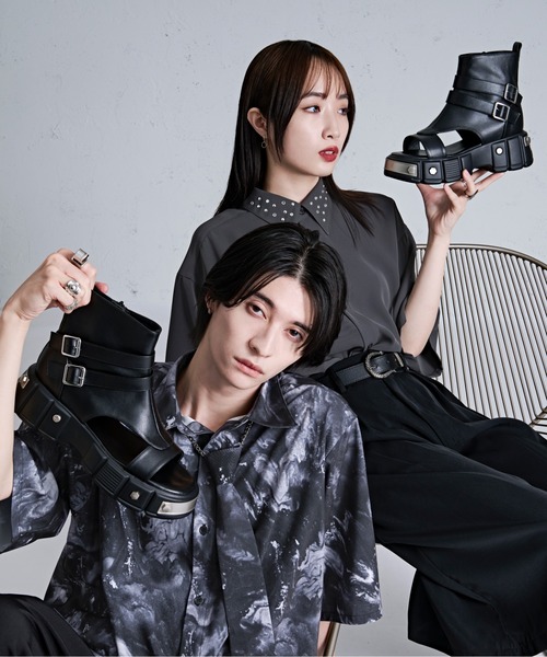 メタルプレートブーツサンダル（サンダル）｜Ellno Loset（エルノ