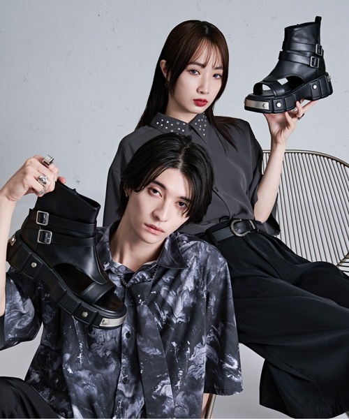 Ellno Loset（エルノロゼット）の「メタルプレートブーツサンダル（サンダル・メンズ・ブラック・X-LARGE/LARGE/MEDIUM/SMALL/X-SMALL）」の14枚目の写真