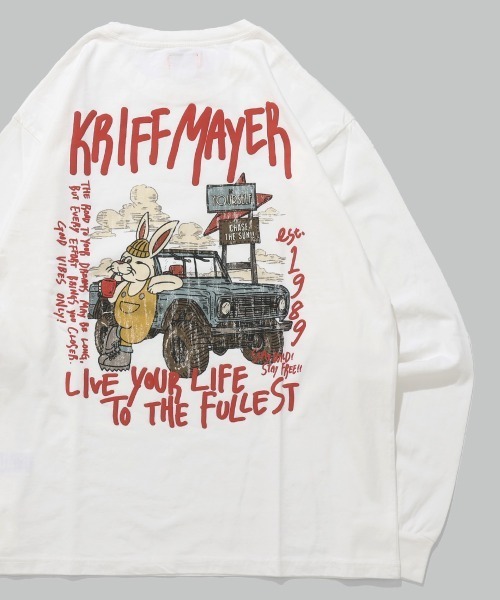 KRIFF MAYER（クリフメイヤー）の「【コットン100%ボディ】クリフラビットロンT(車)（Tシャツ/カットソー・メンズ・オレンジ/オフホワイト/ブルー/ブラック・MEDIUM/LARGE/X-LARGE）」の3枚目の写真