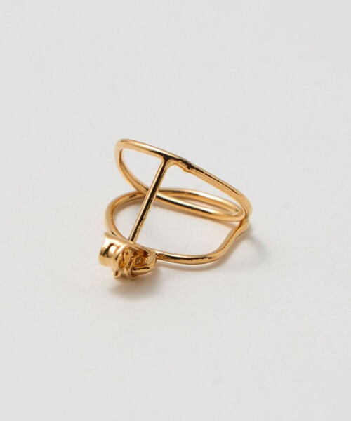EMMEL REFINES(エメルリファインズ)の「<BDM STUDIO>ダブルリング ピアス<Select by EMMEL REFINES>(ピアス(両耳用)・レディース・ゴールド・FREE)」の4枚目の写真