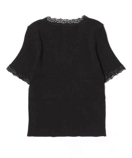 Mayree（メイリー）の「【Mayree】Vネック フロント レース 半袖 カットソー（Tシャツ/カットソー・レディース・ホワイト/グリーン/ピンク/ブラック/グレー・FREE）」の6枚目の写真