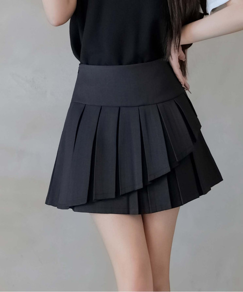 FINEnough(ファインナフ)の「カシュクールプリーツスカートインパン付(スカート・レディース・グレー/ブラック/ホワイト・S/M/L)」の5枚目の写真
