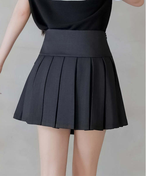 FINEnough(ファインナフ)の「カシュクールプリーツスカートインパン付(スカート・レディース・グレー/ブラック/ホワイト・S/M/L)」の7枚目の写真