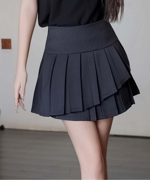 FINEnough(ファインナフ)の「カシュクールプリーツスカートインパン付(スカート・レディース・グレー/ブラック/ホワイト・S/M/L)」の9枚目の写真