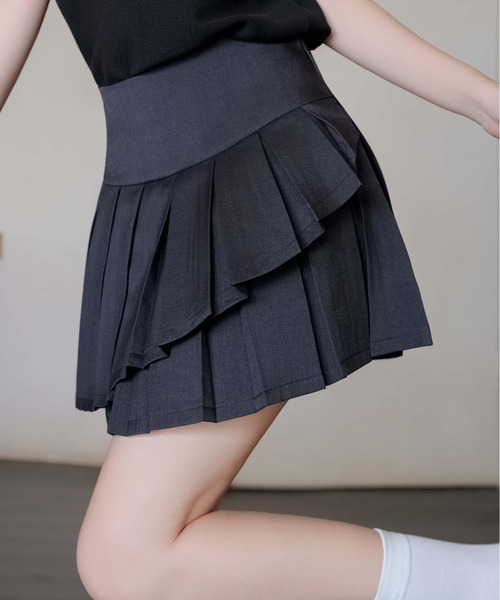 FINEnough(ファインナフ)の「カシュクールプリーツスカートインパン付(スカート・レディース・グレー/ブラック/ホワイト・S/M/L)」の10枚目の写真