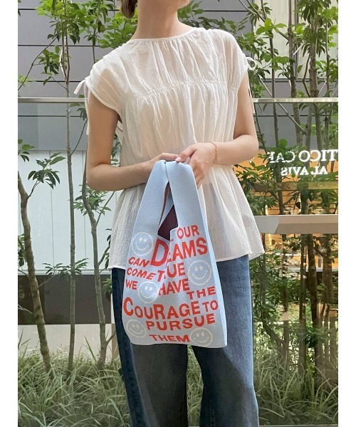 BAYFLOW(ベイフロー)の「SMILEニットトート2(トートバッグ・レディース・ブルー/ブラック・0)」の1枚目の写真