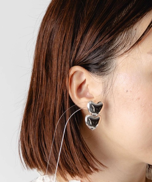 セール】ANNIKA INEZ Dual Voluptuous Heart Earrings アニカ