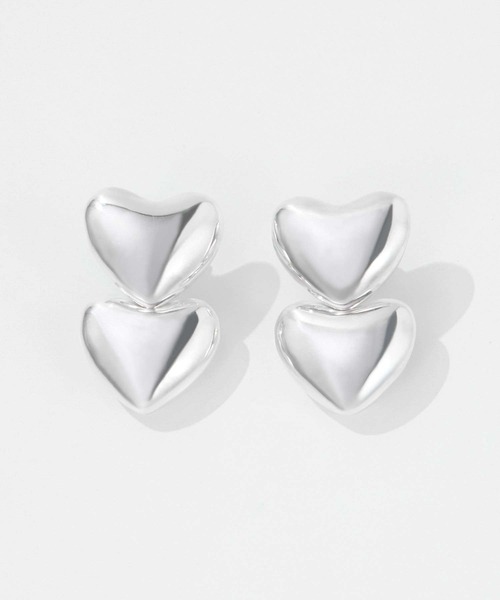 ANNIKA INEZ（アニカイネズ）の「ANNIKA INEZ Dual Voluptuous Heart Earrings アニカ イネズ デュアル ボラプチュアス ピアス（ピアス（両耳用）・レディース・シルバー・FREE）」の3枚目の写真