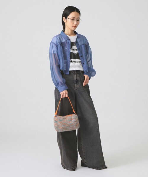 Ray BEAMS（レイビームス）の「シアー クロップド シャツ（シャツ/ブラウス・レディース・ブラック/ブルー系その他2/ダークブラウン・ONE SIZE）」の13枚目の写真