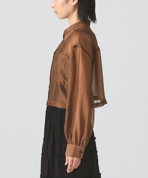 Ray BEAMS（レイビームス）の「シアー クロップド シャツ（シャツ/ブラウス・レディース・ブラック/ブルー系その他2/ダークブラウン・ONE SIZE）」の17枚目の写真