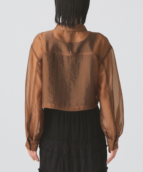 Ray BEAMS（レイビームス）の「シアー クロップド シャツ（シャツ/ブラウス・レディース・ブラック/ブルー系その他2/ダークブラウン・ONE SIZE）」の18枚目の写真