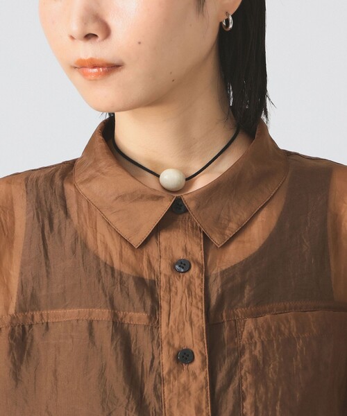 Ray BEAMS（レイビームス）の「シアー クロップド シャツ（シャツ/ブラウス・レディース・ブラック/ブルー系その他2/ダークブラウン・ONE SIZE）」の19枚目の写真